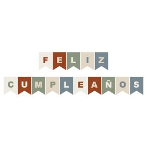 BANDERIN FELIZ CUMPLE COMBINADO TONOS SAFARI