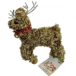 ADORNO NAVIDEÑO OROPEL RENO DORADO 17X16 CM