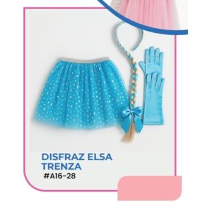 SET FROZEN ELSA TUTU GUANTES Y VINCHA CON TRENZA