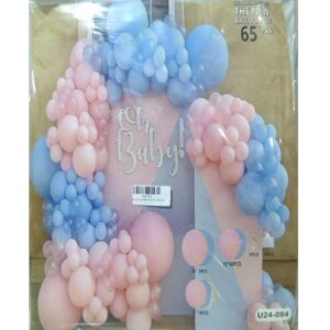 SET DE GLOBOS ROSA Y CELESTE