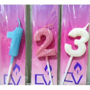 VELA NUMERO CHICA DIAMANTE CAJA X 10