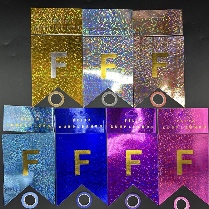 BANDERIN FELIZ CUMPLE HOLOGRAFICO