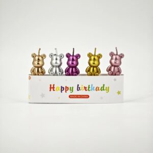 VELA OSITOS METALIZADA X5