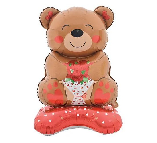 GLOBO FOIL SILUETA CON BASE 1MT OSITO RAMO