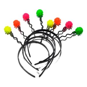 VINCHA PLASTICA PELOTITAS MULTICOLOR X4