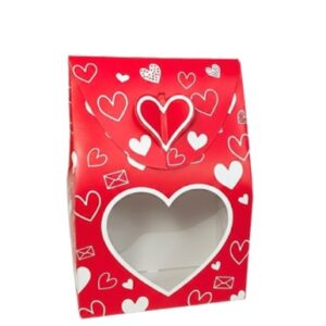 CAJA BOLSITA CON VISOR CORAZONES 12X17X8,5 CM