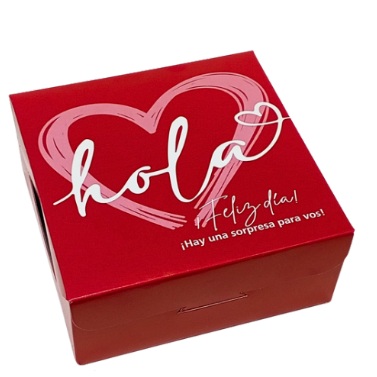 CAJA HOLA 12X12X5CM ROJA