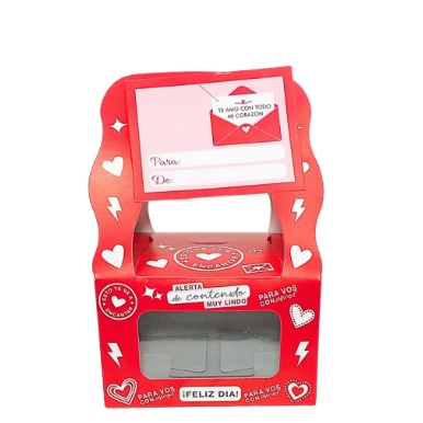 CAJA CON MANIJA FELIZ DIA CORAZONES 11X10X7CM