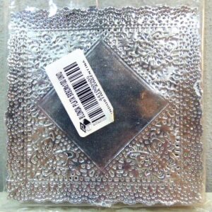 BLONDA CUADRADA METALIZADA 9X9CM X100 PLATA