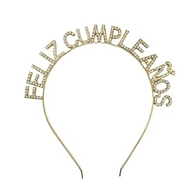 VINCHA METAL CON STRASS FELIZ CUMPLE