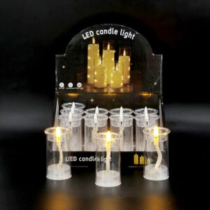 VELA LED TRANSPARENTE 10CM ALTURA CALIDA