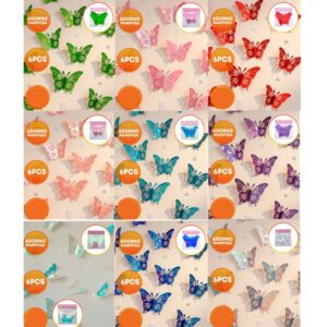 ADORNO MARIPOSAS 3D TORNASOL X6 COLORES VARIOS