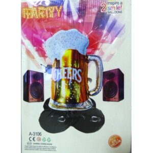 GLOBO FOIL SILUETA CON BASE CHOPP CERVEZA