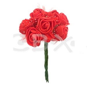 FLORES GOMA EVA CON TUL X48 ROJA