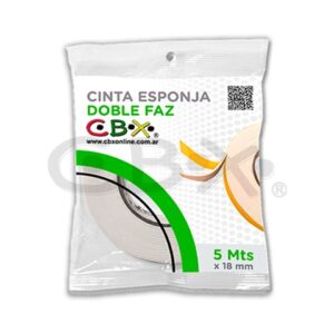 CINTA ESPONJA DOBLE FAZ 18MM X 5MT