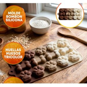 MOLDE SILICONA HUELLAS PERRO Y HUESOS
