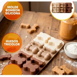 MOLDE SILICONA BOMBONES HUESOS SURTIDOS X10