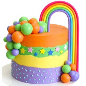 ADORNO PARA TORTA ESFERAS ESTRELLAS ARCOIRIS