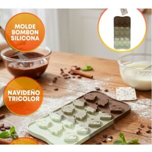 MOLDE SILICONA BOMBONES NAVIDEÑOS SURTIDOS X15