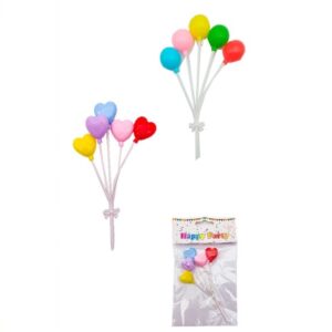 ADORNO PINCHE RAMILLETE GLOBOS / CORAZONES 5PCS