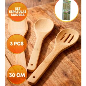 ESPATULAS DE MADERA 30CM X3