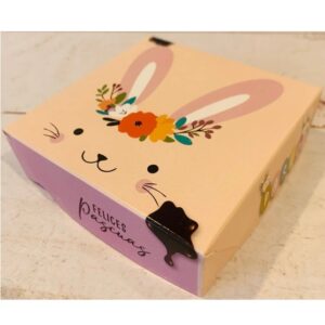 CAJA MINI COOKIE 10 X 10 X 3,5 CM PASCUA CONEJO