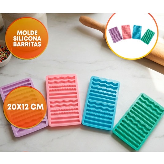 MOLDE SILICONA BARRITAS SURTIDAS X12