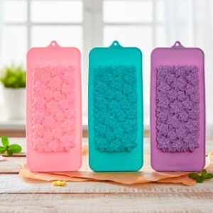 MOLDE SILICONA TABLETA FLORES