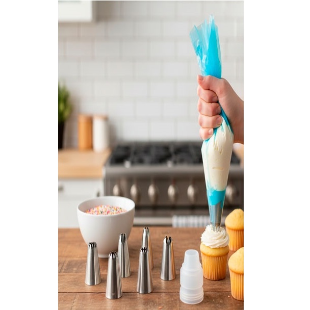 SET REPOSTERO MANGA SILICONA 35CM CUPLA Y 6 PICOS