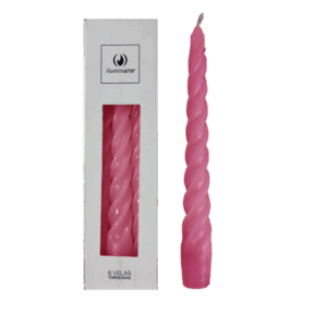 VELA TORNEADA 20CM X6 ROSA