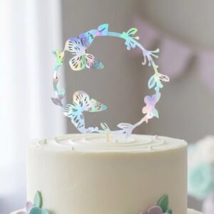 ADORNO CIRCULAR MARIPOSAS IRIS X6