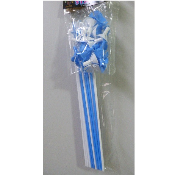 PALITO PARA GLOBO X 25 CELESTE Y BLANCO MUNDIAL