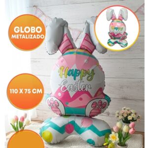 GLOBO FOIL SILUETA CON BASE 1,1 MT HUEVO PASCUA