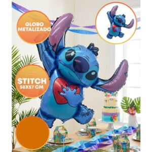 GLOBO FOIL SILUETA 58CM STITCH CORAZON