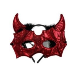 SET DIABLA METALIZADO VINCHA Y ANTIFAZ