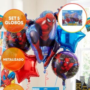 SET 5 GLOBOS HOMBRE ARAÑA