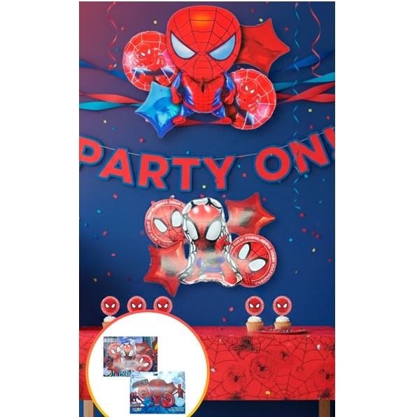 SET 5 GLOBOS HOMBRE ARAÑA