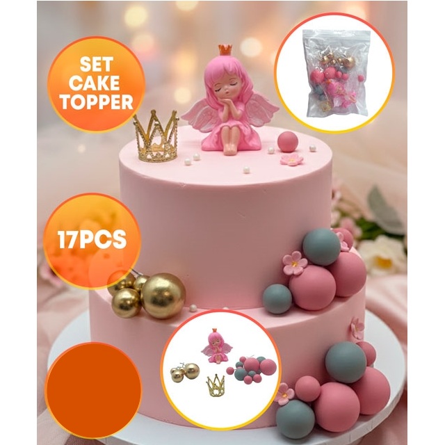 ADORNO PARA TORTA ESFERAS Y ANGELITO