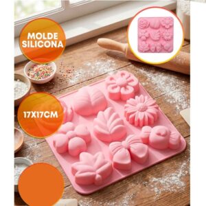 MOLDE SILICONA FLORES MOÑO CARAMELO