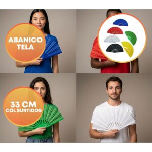 ABANICO COLORES LISOS GRANDE 33CM