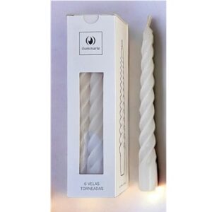 VELA TORNEADA 20CM X6 BLANCO