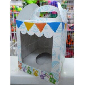 CAJA HUEVO CON VISOR BANDERINES 9X9X11CM