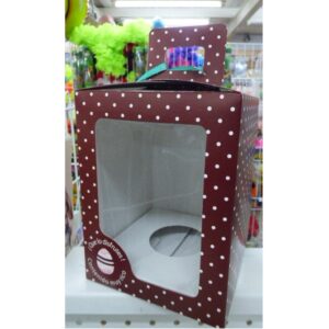 CAJA HUEVO CON VISOR CHOCOLATE 13X13X17CM