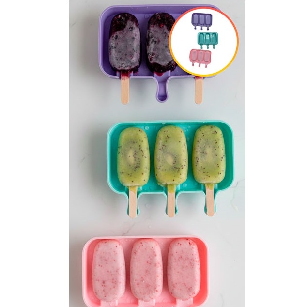 MOLDE SILICONA PALETA DE HELADO X3