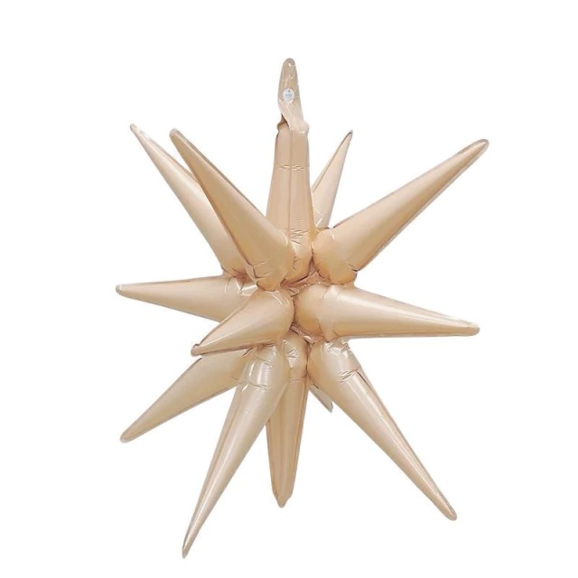 GLOBO FOIL 22P ESTRELLA 14 PUNTAS NUDE CREMA