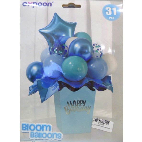 SET DE GLOBOS HAPPY BIRTHDAY AZUL