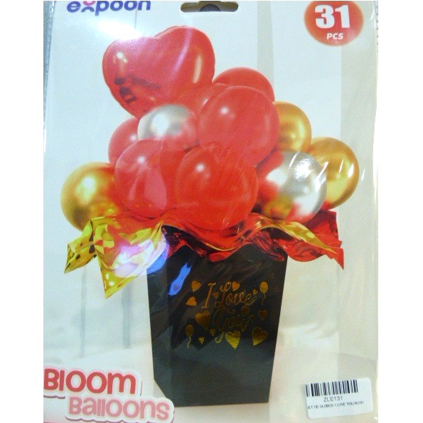 SET DE GLOBOS I LOVE YOU ROJO