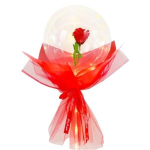 GLOBO BURBUJA CON LUZ Y FLOR