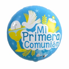 GLOBO FOIL 18P MI PRIMERA COMUNION CELESTE