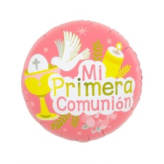 GLOBO FOIL 18P MI PRIMERA COMUNION ROSA